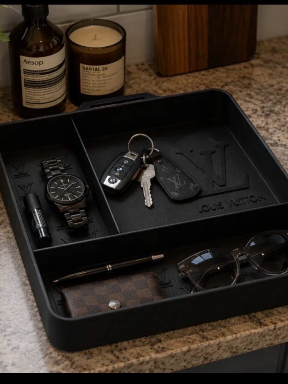 Louis Vuitton Black Monogram Key Holder Pouch